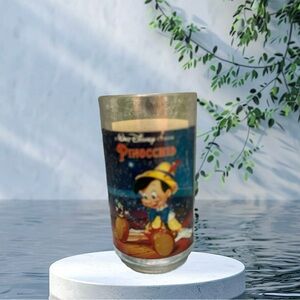 Disney Pinocchio Glass with Blue and Yellow Design